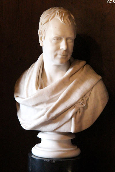 Plaster bust of Sir Walter Scott, Bart (1820) by Sir Francis Chantry at Abbotsford House. Melrose, Scotland.