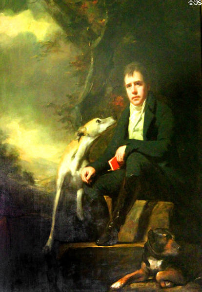 Portrait of Sir Walter Scott (1809) by Sir Henry Raeburn at Abbotsford House. Melrose, Scotland.