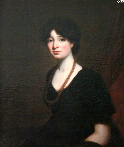 Lady Scott (nee Charlotte Margaret Charpentier) wife of Sir Walter Scott portrait (1805) by James Saxon at Abbotsford House. Melrose, Scotland.