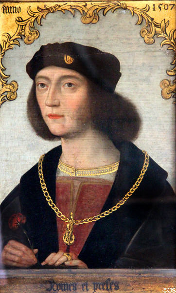 Portrait of King James IV (1507) by English School at Abbotsford House. Melrose, Scotland.