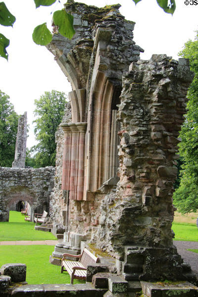 Ruins of Dryburgh Abbey (12thC) run as museum by Historic Scotland (HES). Scotland.