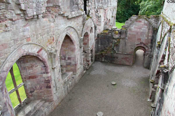 Chapel walls at Dryburgh Abbey. Scotland.