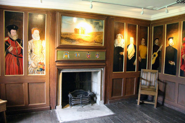 Paintings of people in life of Mary Queen of Scots at Mary Queen of Scots House. Jedburgh, Scotland.