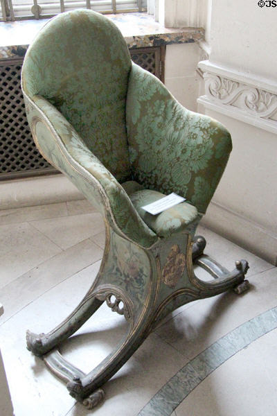 Russian child's sleigh chair (19th C) at Manderston House. Duns, Scotland.