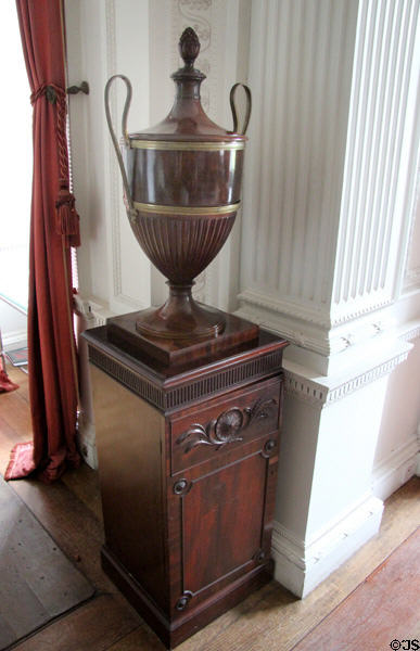 Wooden knife urn by Robert Adam in dining room at Manderston House. Duns, Scotland.
