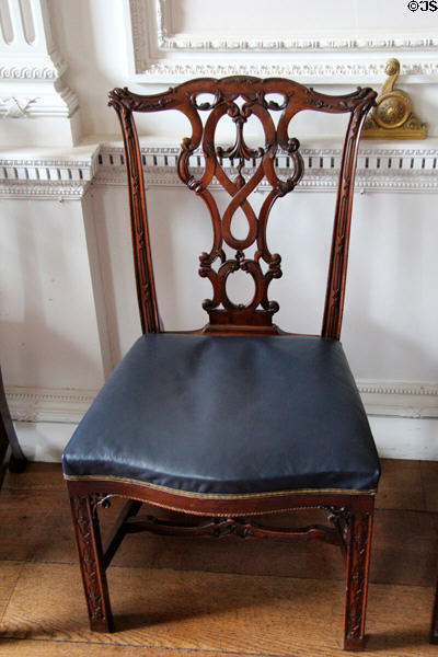 Dining Chippendale side chair at Manderston House. Duns, Scotland.