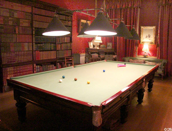 Billiard table in library at Manderston House. Duns, Scotland.