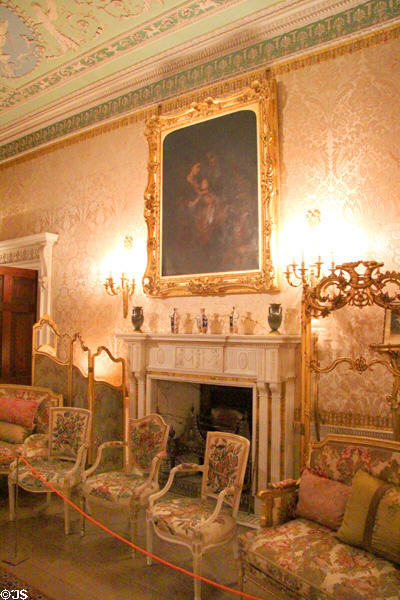 Drawing room fireplace at Manderston House. Duns, Scotland.