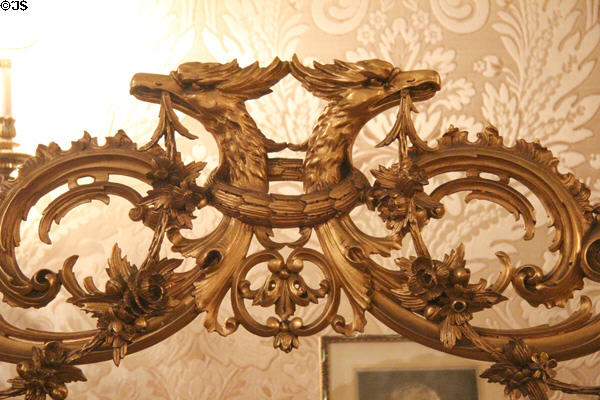 Mythical creatures on drawing room chandelier at Manderston House. Duns, Scotland.