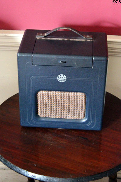 Portable radio in case at Manderston House. Duns, Scotland.