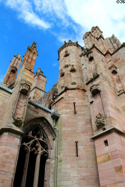 Towers of Melrose Abbey. Melrose, Scotland.