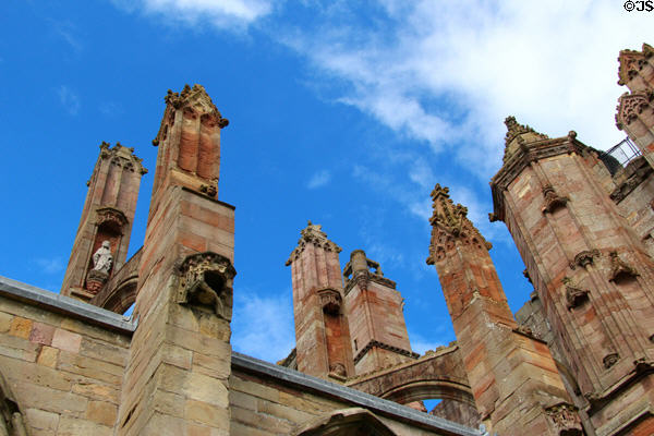 Towers of Melrose Abbey. Melrose, Scotland.
