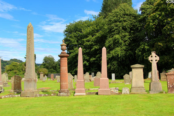 Tomb monuments at Melrose Abbey. Melrose, Scotland.