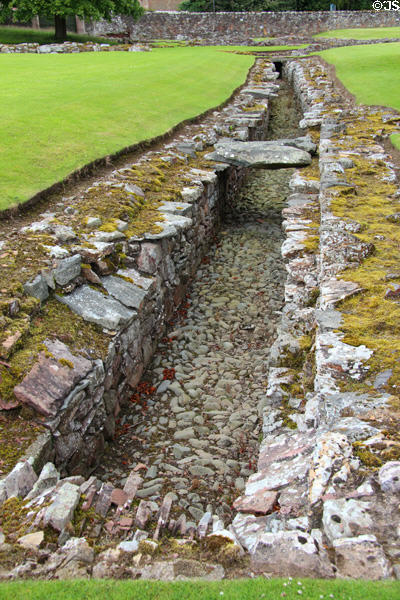 Ancient channel at Melrose Abbey. Melrose, Scotland.