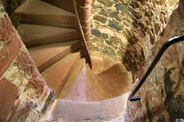 Spiral staircase at Smailholm Tower. Scotland.