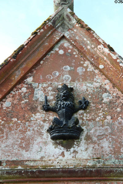 Lion on crown in gable at Thirlestane Castle. Scotland.