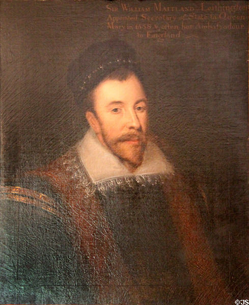 Portrait of Sir William Maitland (1523-73) by George Jamesone after earlier painting at Thirlestane Castle. Scotland.