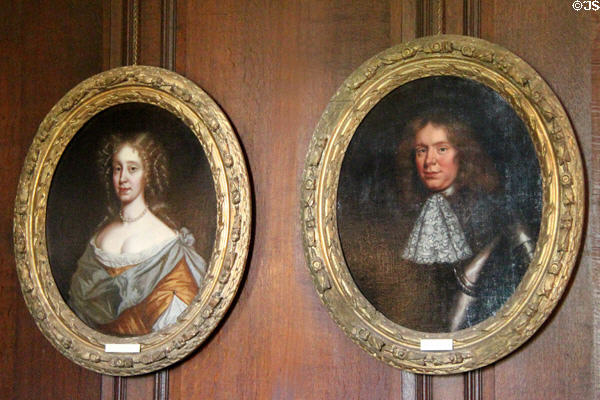 Isabel Maitland (c1654-1706) Lady Elphinstone & John Elphinstone (16491718) 8th Lord Elphinstone both by John Scougal at Thirlestane Castle. Scotland.