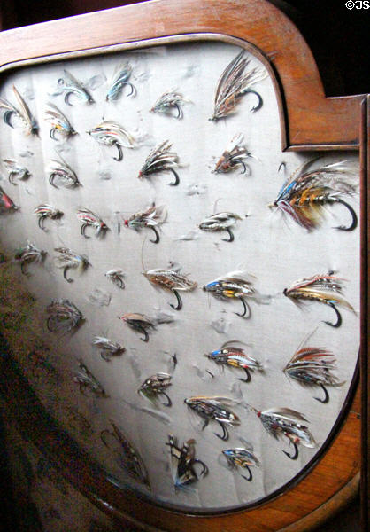 Collection of fishing flies at Thirlestane Castle. Scotland.