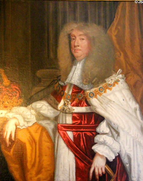 John Maitland (1616-82) Duke of Lauderdale in robes of Knight of Garter portrait at Thirlestane Castle. Scotland.