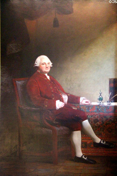 Portrait of Anthony Todd (1716-98) by George Romney at Thirlestane Castle. Scotland.