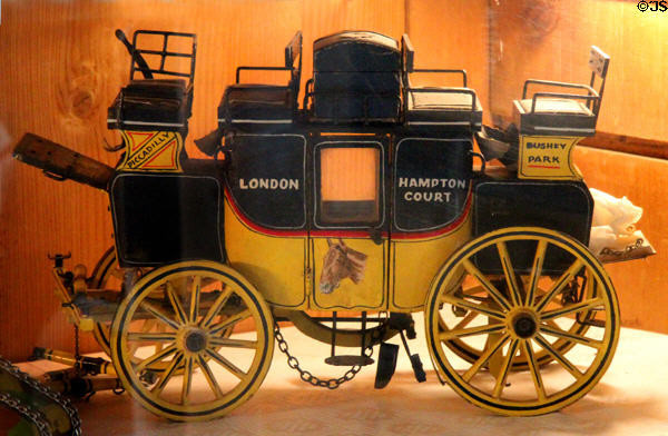 Toy model of London coach at Thirlestane Castle. Scotland.