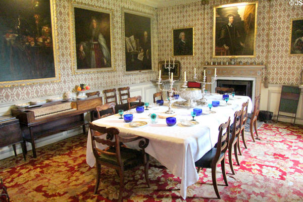 Dining room in modern east wing (1694) at Traquair House. Scotland. Architect: James Smith.
