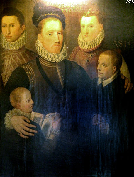George 5th Lord Seton & Family (1529-84) painting by Antonio Moro at Traquair House. Scotland.