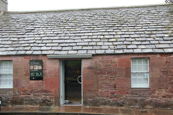 St Vigeans Museum in heritage stone cottage at base of St Vigeans Church. Arbroath, Scotland.