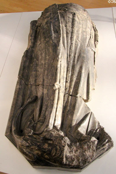 Stone effigy (14thC) thought to represent William I, abbey's founder at Arbroath Abbey. Arbroath, Scotland.