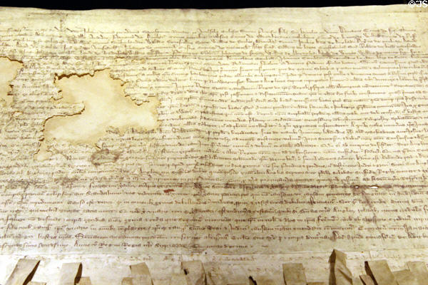 Detail of Declaration of Arbroath (1320) at Arbroath Abbey. Arbroath, Scotland.