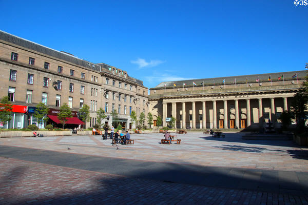 Dundee City Square with Caird Hall (1913-22). Dundee, Scotland. Architect: James Thomson & Vernon Constable.