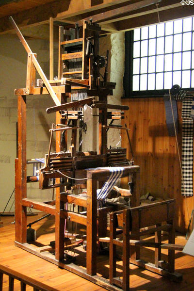 Hand loom (early 19thC) used to produce samples for later large-scale production at Verdant Works Museum. Dundee, Scotland.