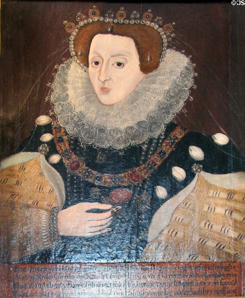 Queen Elizabeth portrait (16thC) at Glamis Castle. Angus, Scotland.