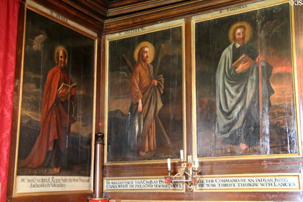 Paintings of Sts Peter, Andrew & Thomas Major by Jacob de Wet in chapel at Glamis Castle. Angus, Scotland.