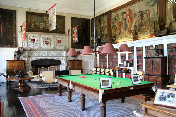 Billiard room & library at Glamis Castle. Angus, Scotland.