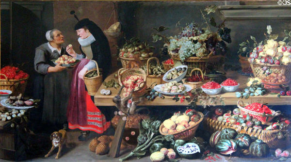 Fruit Market painting (17thC) by Frans Snyders in at Glamis Castle. Angus, Scotland.