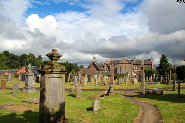 Church grounds where Meigle Sculptured Stone Museum is located. Scotland.