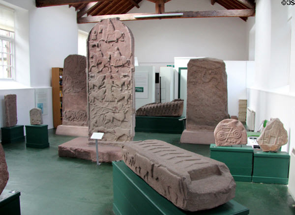 Pictish carvings at Meigle Sculptured Stone Museum run by Historic Scotland (HES). Meigle, Scotland.