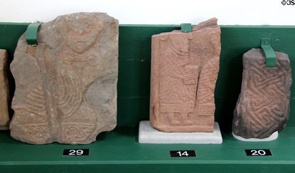 Collection of Pictish carved stones at Meigle Sculptured Stone Museum. Meigle, Scotland.