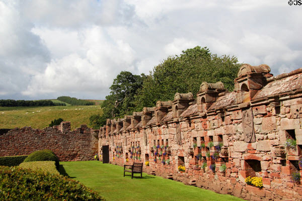 Garden walls (1604) at Edzell Castle. Brechin, Scotland.