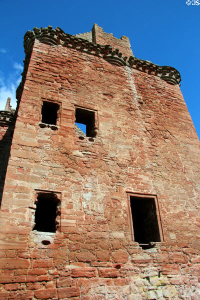 Tower house facade at Edzell Castle. Brechin, Scotland.
