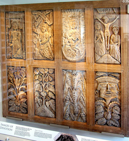 Carvings wit religious themes (1500s) at Edzell Castle. Brechin, Scotland.