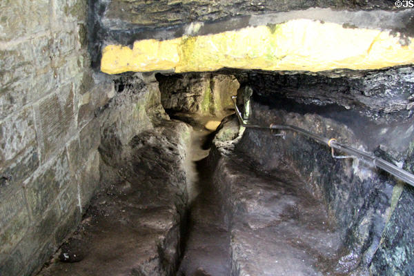 Remains of tunnel built to retake castle from faction of lairds (1546) at St Andrews Castle. St Andrews, Scotland.