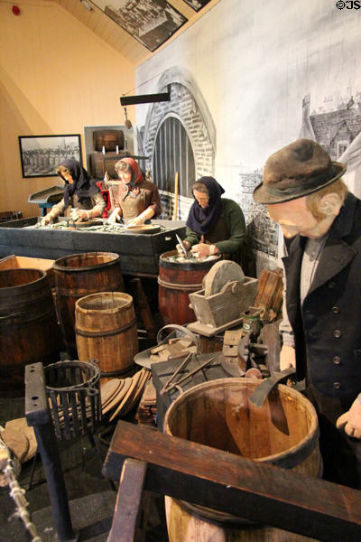 Fish processing display at Scottish Fisheries Museum. Anstruther, Scotland.
