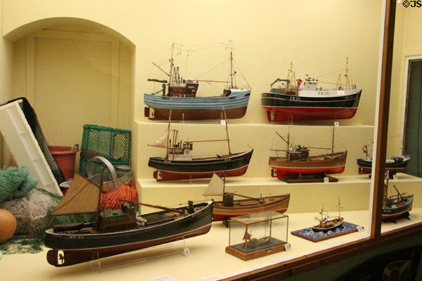 Models of motor fishing vessels at Scottish Fisheries Museum. Anstruther, Scotland.