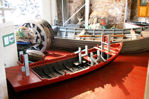 Collection of small rowing boats at Scottish Fisheries Museum. Anstruther, Scotland.
