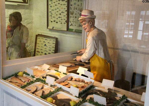 Replica of fish mongers shop at Scottish Fisheries Museum. Anstruther, Scotland.