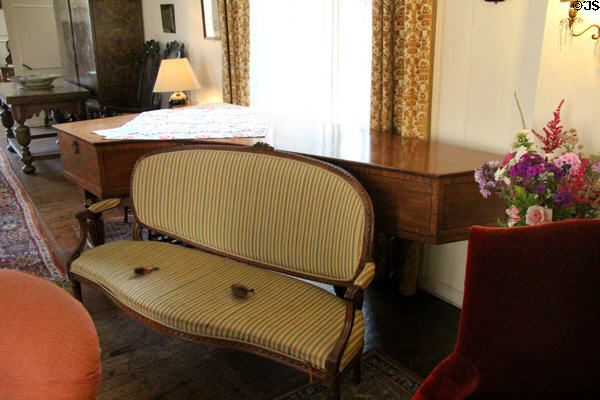 Settee & fortepiano (1825) made by Stodart's at Kellie Castle. Pittenweem, Scotland.