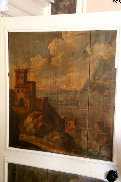 Dining room panel painting (early 18thC) at Kellie Castle. Pittenweem, Scotland.